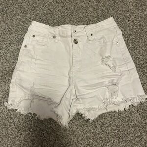 Classic White Distressed Jean Shorts